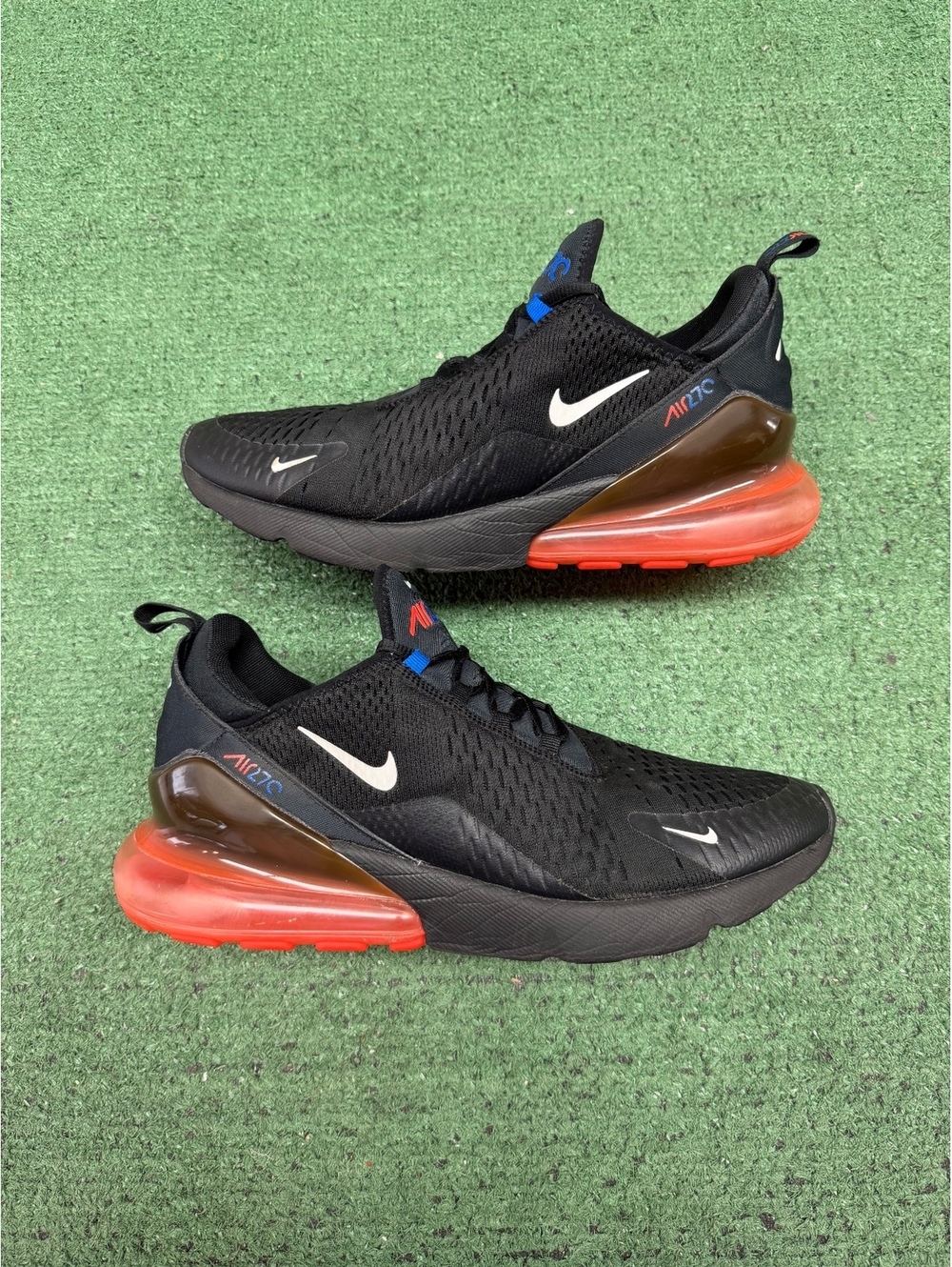 NIKE AIR MAX 270 BLACK BRIGHT CRIMSON RACER BLUE SIZE 11.5